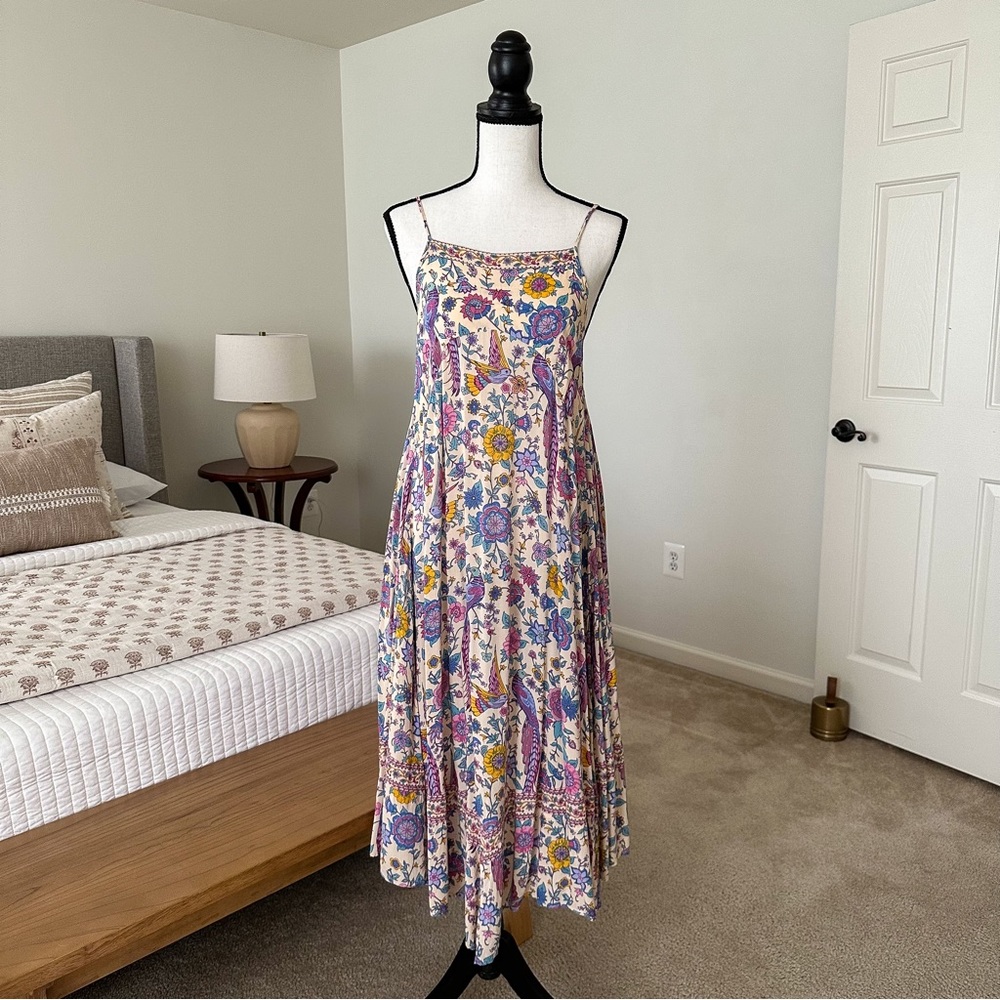 🌸 SPELL 🌸 Lovebird Strappy Midi Dress SMALL